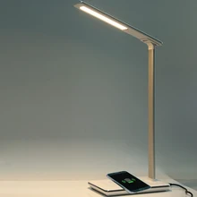 Складной светодиодный Настольный светильник с защитой глаз, 5 в А, сенсорный датчик, светодиодный Ночной светильник с Qi беспроводным настольным зарядным устройством, USB выход