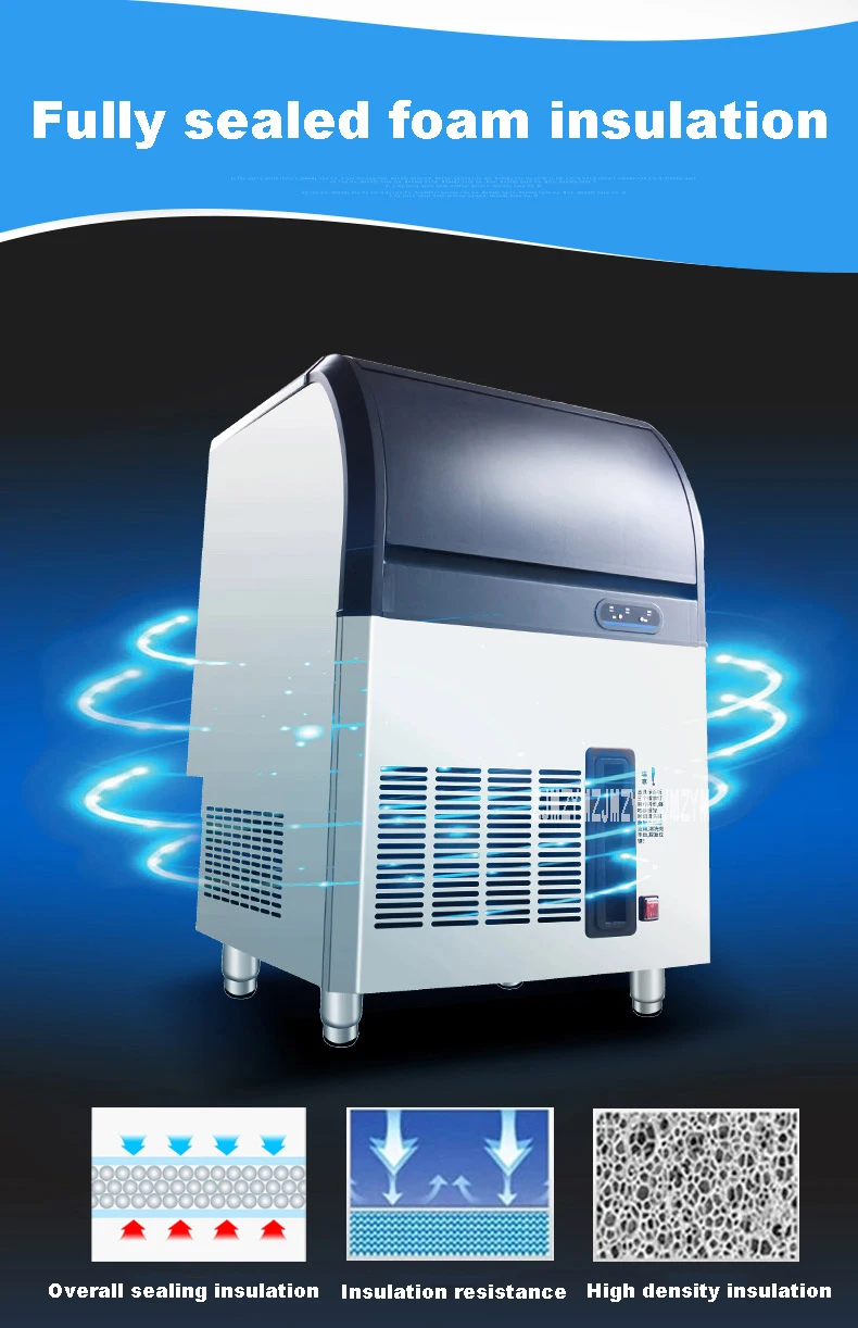 Полумесяц-образный льда практичный коммерческий чай Магазин Бар масштабный автомат для льда 220 V 350 W 50 kg/24 h HL-ZBY50