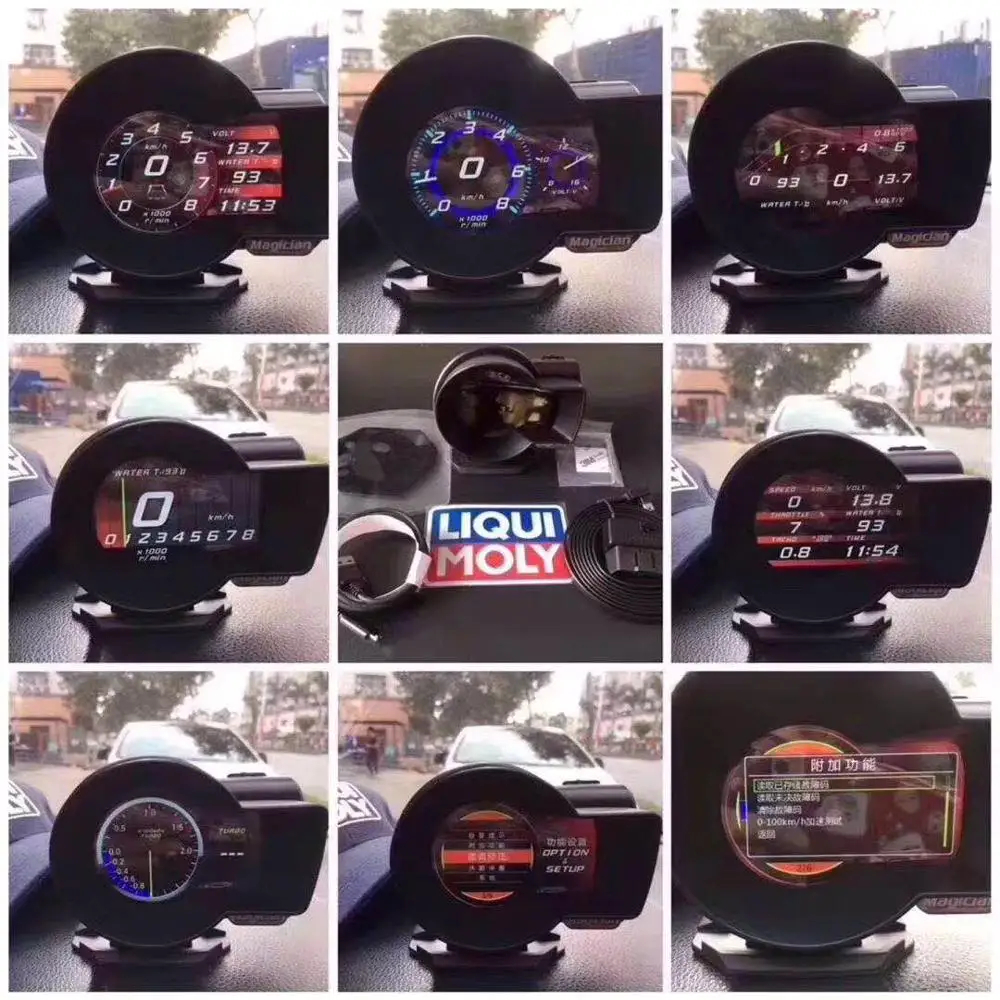 

Profession Magician OBD Head Up Display Car Digital Boost Gauge Voltage Speed Meter ect. Water Temp Alarm Auto Diagnostic Tool