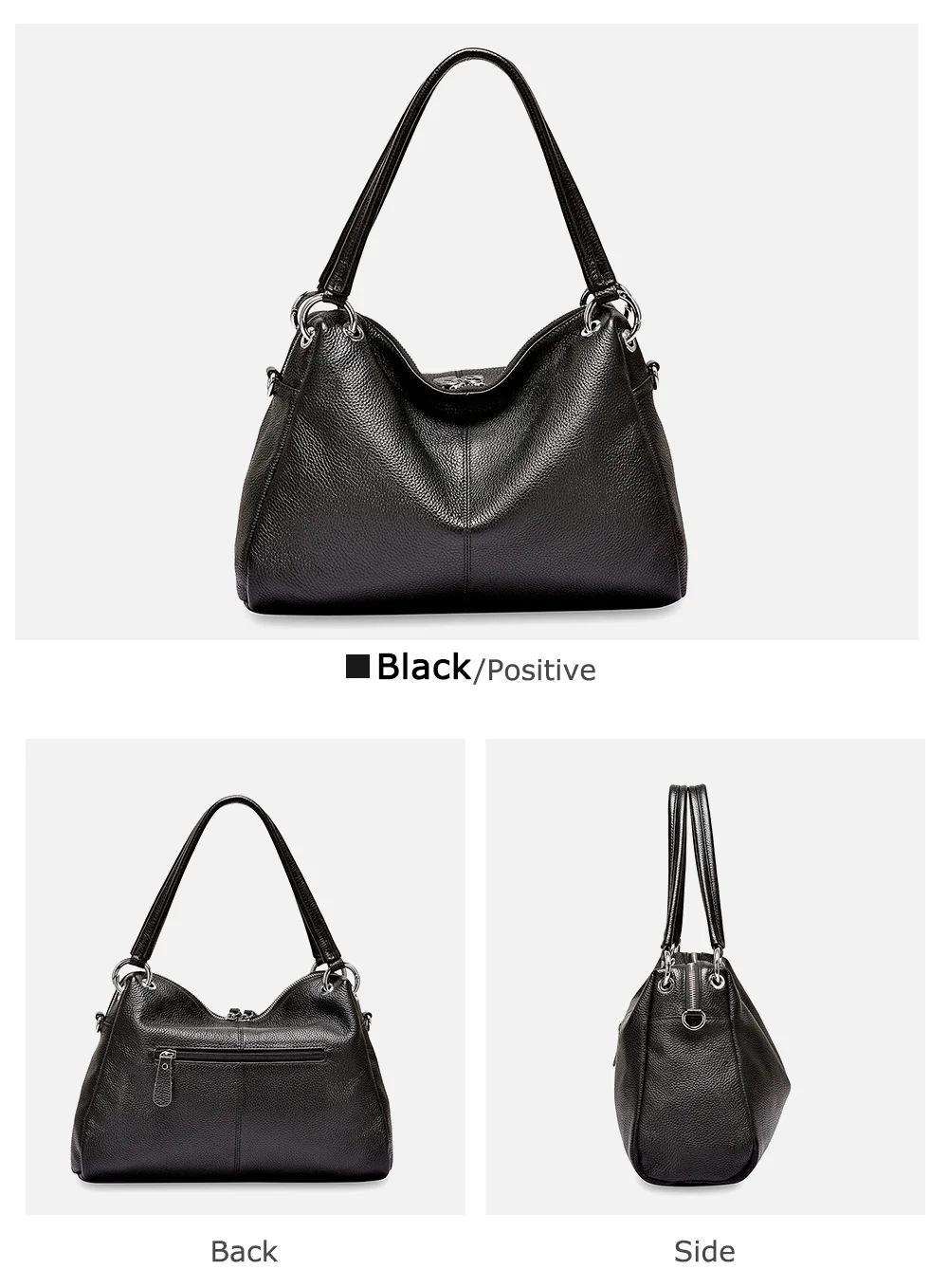 Zency модная сумка-хобо натуральная кожа мягкая кожа женская сумка через плечо классическая черная элегантная женская сумка через плечо сумка-тоут