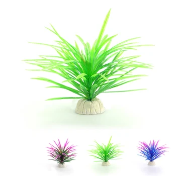 

10pcs/lot Plastic Aquarium Decorations Artificial Plants Fish Tank Grass Artistic