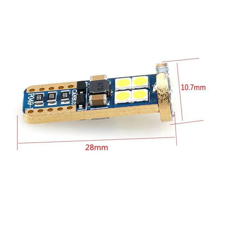 100 шт. автомобиля 12 V-24 V T10 canbus 12 SMD 3030 без ошибок 168 W5W поворот стороны номерного знака светильник парковка габаритные лампы белого цвета-красный, желтый