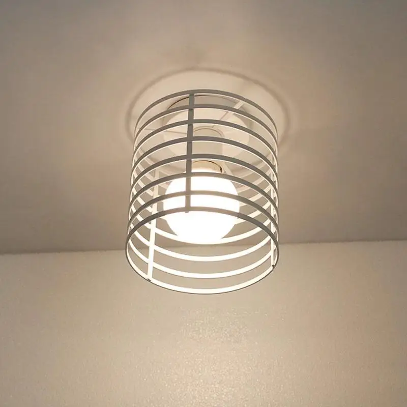 

Nordic Ceiling Lights Vintage White Simple Iron Ceiling Lamp LED Bathroom Bedroom Small Hanging Lamps Dining Room Lighting S3