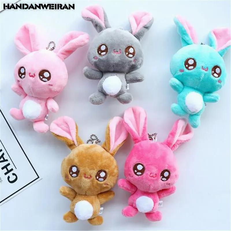 

HANDANWEIRAN 1PCS Sprouting Mini Rabbit Plush Key Ring Toy Pendant Big Eyes Rabbits Boutique Grab Machine Toys Doll Wedding Gi
