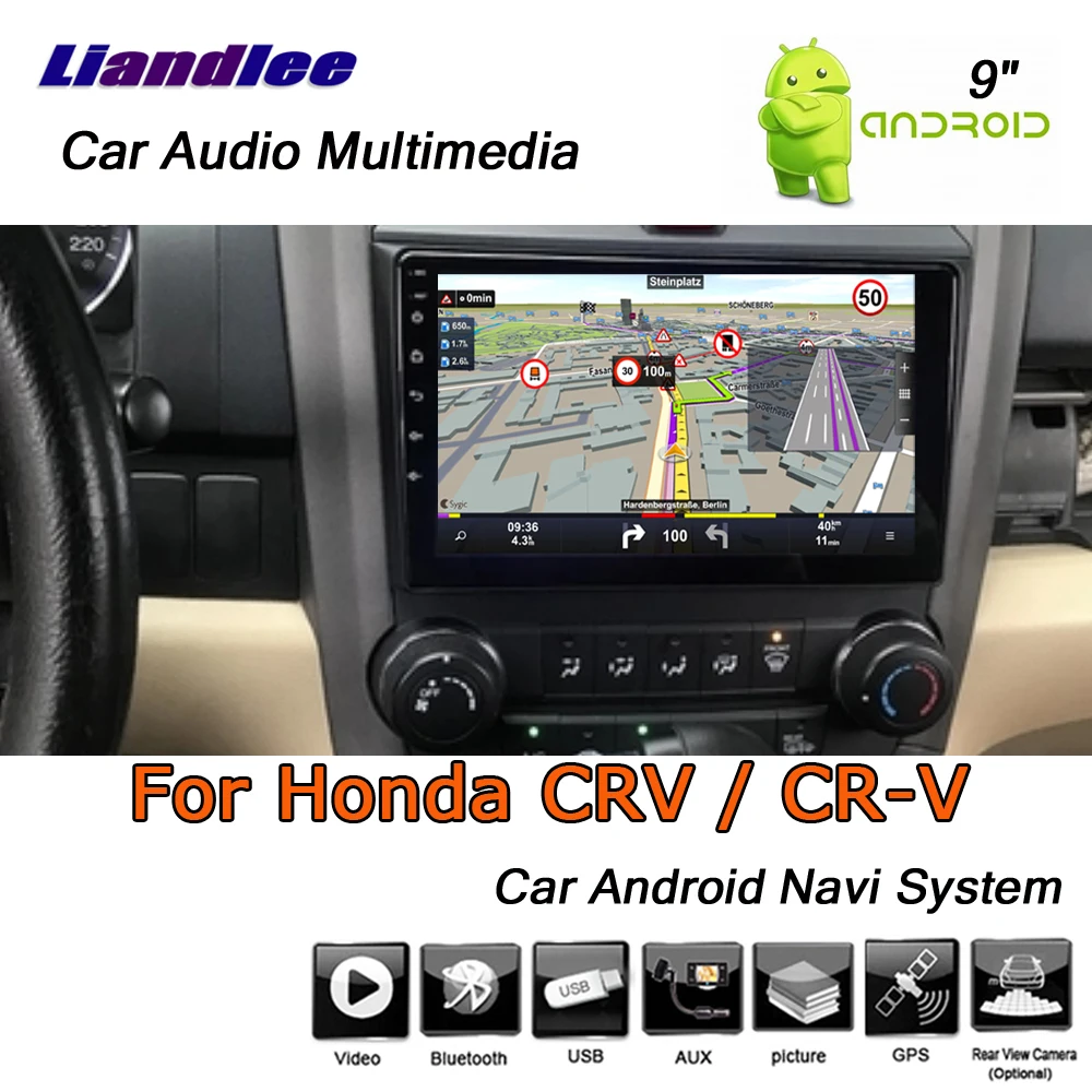 Discount Liandlee Android 8 UP For Honda For CRV For CR-V 2003~2009 Stereo Car Radio Carplay BT GPS Map Navi Navigation System No CD DVD 12