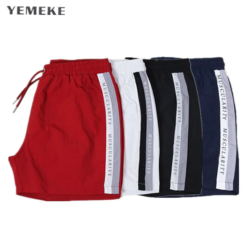

YEMEKE 2019 Beach Shorts Mens casual shorts compress Quick-drying fashion men shorts bermuda Fitness shorts for men