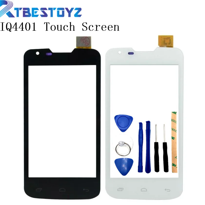 

RTBESTOYZ Black White New Sensor Repair Parts For Fly IQ4401 IQ 4401 Touch Screen With Digitizer Panel Front Glass Len