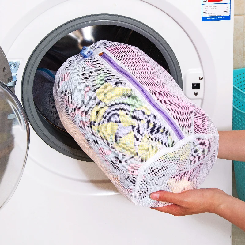 

2 Sizes Zippered Mesh Laundry Wash Bags Foldable Delicates Lingerie Bra Socks Underwear Washing Machine Clothes Protection Net