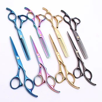 

2Pcs 5.5" 16cm Japan Engraving Logo Cutting Shears Thinning Scissors Barber Scissors Style Tool Professional Hair Scissors C1005