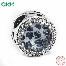 CKK Стерлинговое серебро 925, сияющее сердце, бусины ледяной голубой кристалл, прозрачный CZ DIY Fit PANDORA Подвески для женщин, изготовление ювелирных изделий CK005E