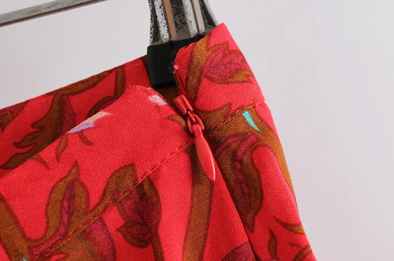 Винтажная шикарная хиппи Женская богемная красная павлина Цветочный Принт пляжная юбка с высокой талией А-силуэт вискоза юбка макси в стиле бохо Femme