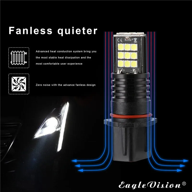WUPP противотумансветильник 2 шт. P13W 3030 24 SMD Светодиодные Автомобильные фары s 6000K Вт