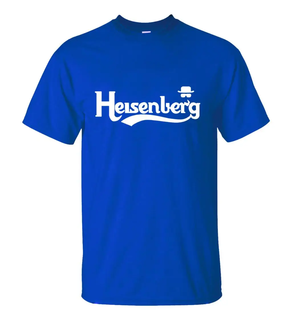 Футболка с надписью «Breaking Bad Heisenberg», летняя Новинка, модная уличная одежда, мужские футболки с круглым вырезом и коротким рукавом, топы для фитнеса в стиле хип-хоп - Цвет: Синий