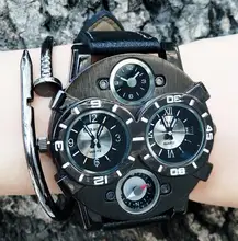 Fashion Mens Watch Top Brand Luxury Women Quartz Watch Leather Military Sports Wrist Watch Wristwatch Large Dial Cool Trendy