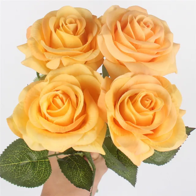 Free Shipping(11pcs/Lot) Fresh rose Artificial Flowers Real Touch rose