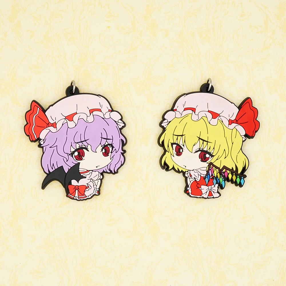 TouHou Проект Аниме Saigyouji Yuyuko Flandre Scarlet резиновый брелок|touhou project|japanese animekeychain anime |