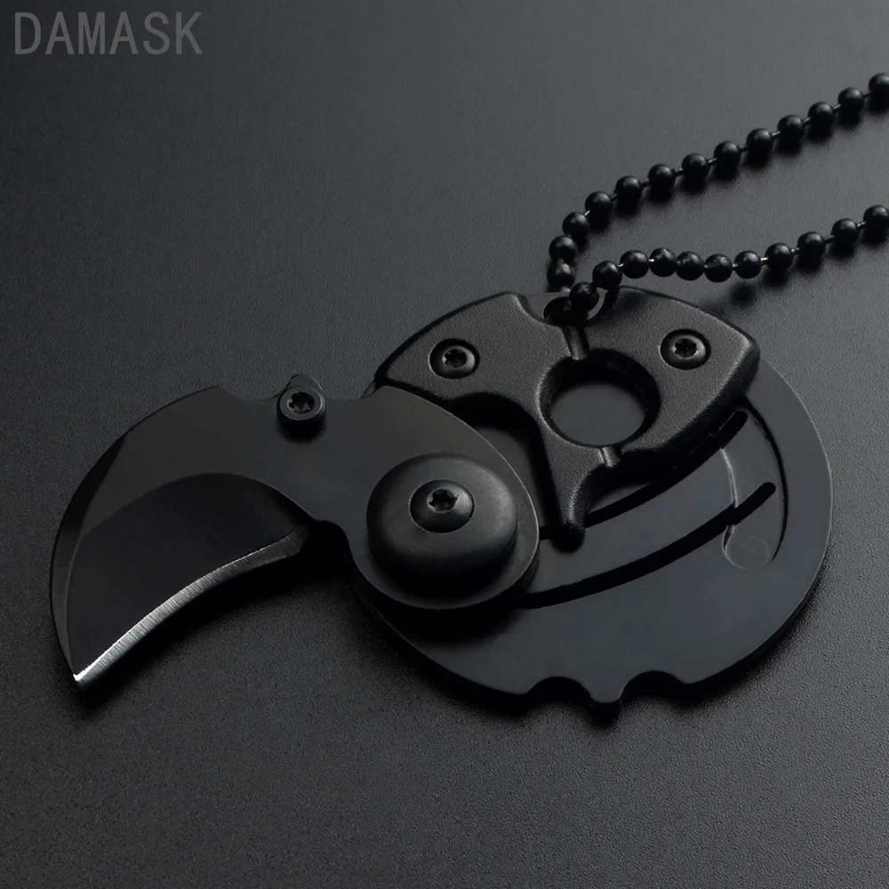 DAMASK Outdoor Survival Pocket Knife Stainless Steel Keychain Coin Knife EDC Mini Letter Opener