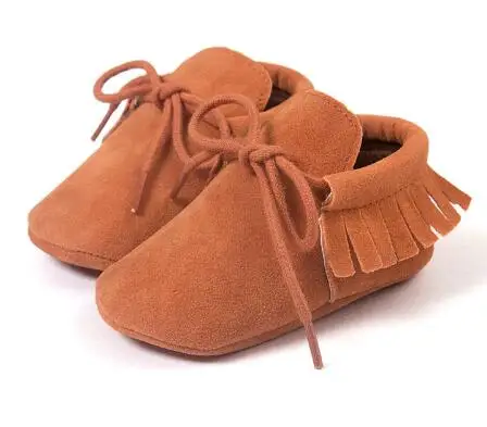 Новые Мокасины Romirus для малышей; детская обувь; обувь для первых шагов из искусственной кожи; брендовые кроссовки на мягкой подошве для новорожденных девочек и мальчиков; Размеры 0-18M - Цвет: Light brown