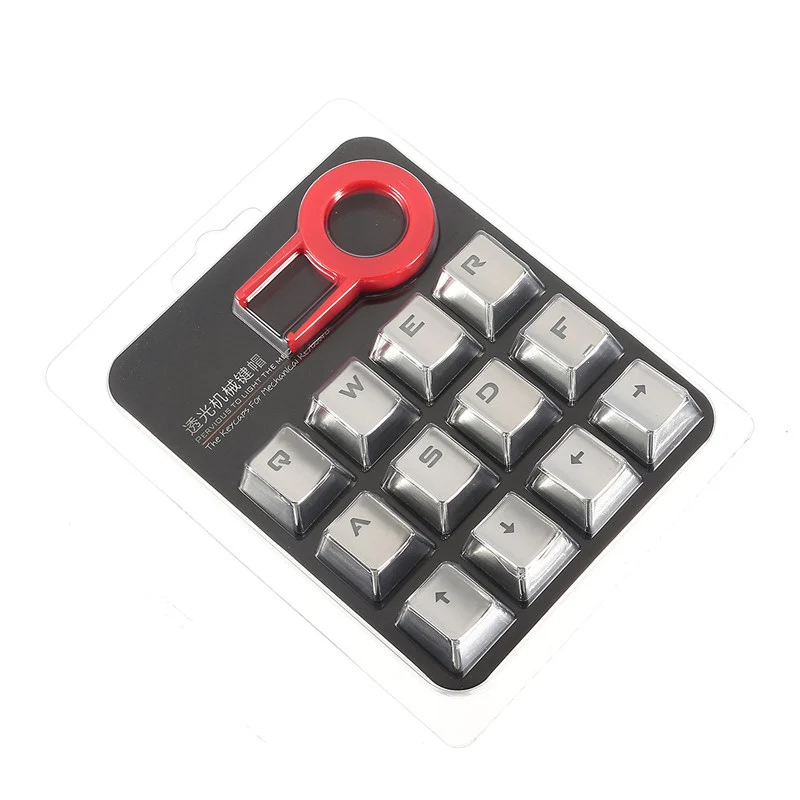 

12Keys PBT Backlit KeyCap + Puller Gold/Blue/Sliver Translucent Mechanical Keyboard KeyCap For Cherry MX Switch Keyboard