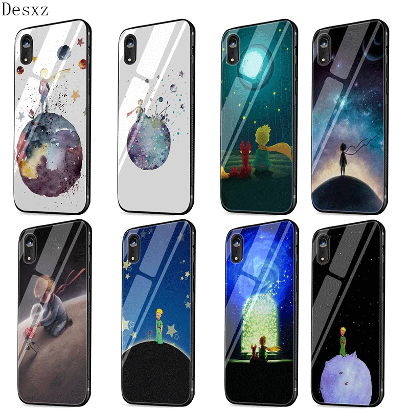 

Desxz Glass Mobile Phone Case For iPhone 5 5s SE 6 6s 7 8 Plus XR X XS Max Cover The Little Prince Night Planet France Bag Shell