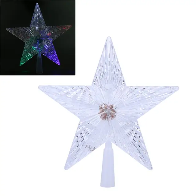 Five Pointed Star Shape Light Creative Holiday Party Decorations LED Lights Christmas Tree Top