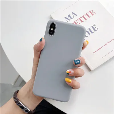 Luxury Thin Soft Color Phone Case For Iphone 7 8 6 6s Plus 5s Se Silicone Back  Capa For Iphone X Xs 11 Pro Max Xr 12 13 Cover gray