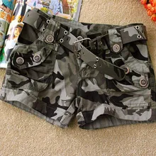 Летние повседневные брюки со множеством карманов Camo Cargo Шорты для униформы для девочек камуфляжные шорты для женщин r779
