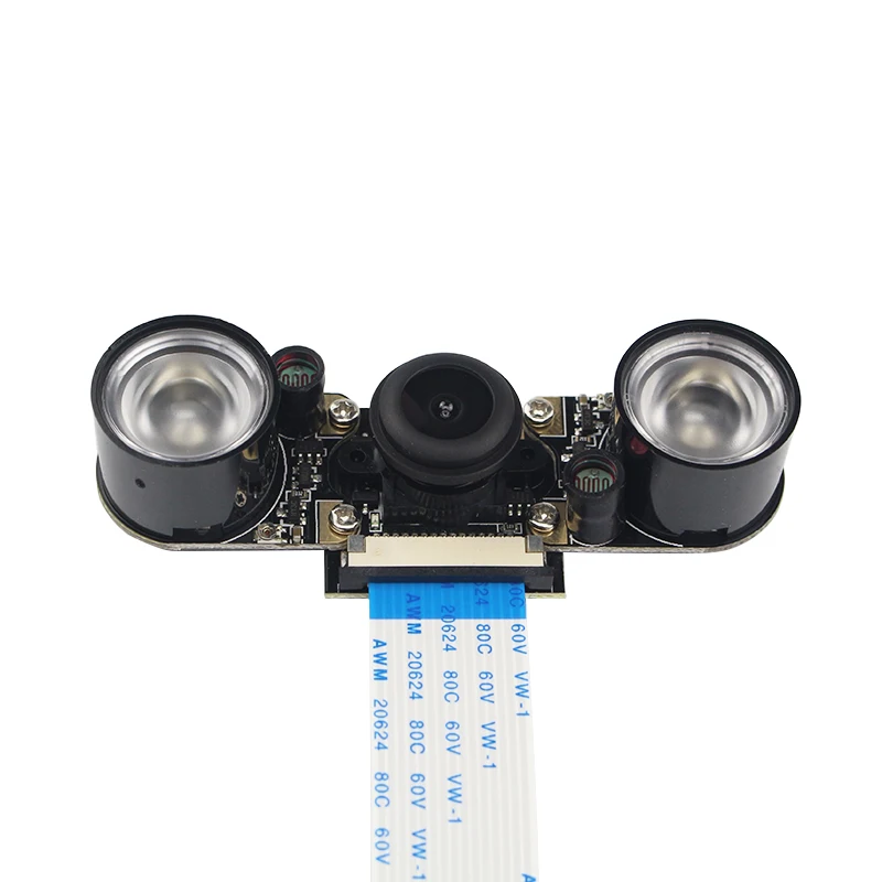 

Raspberry Pi 3 B+ Camera Night Vision Wide Angle Fisheye Lens 5 MP Camera +2 Infrared Sensor Light + 15cm FFC for Raspberry Pi 3