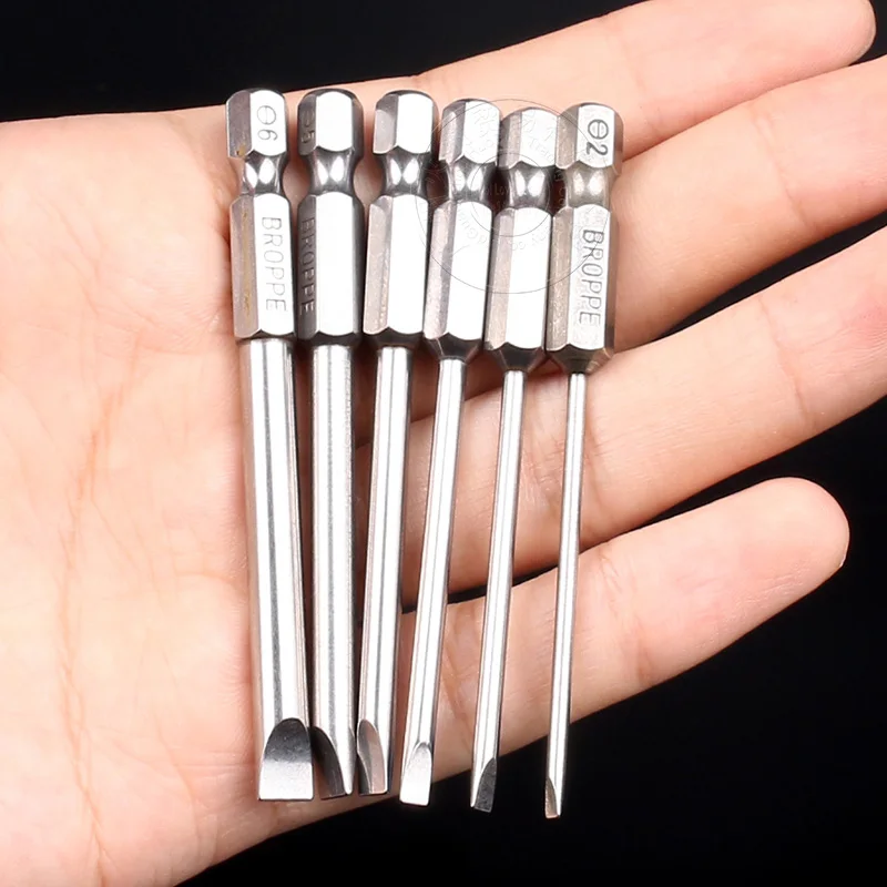 6pcs 75mm Screw Driver Screwdrivers Kit Imported Material S2 Steel Slotted Head Han Magnetic Drill Screwdriver Set Bits | Инструменты
