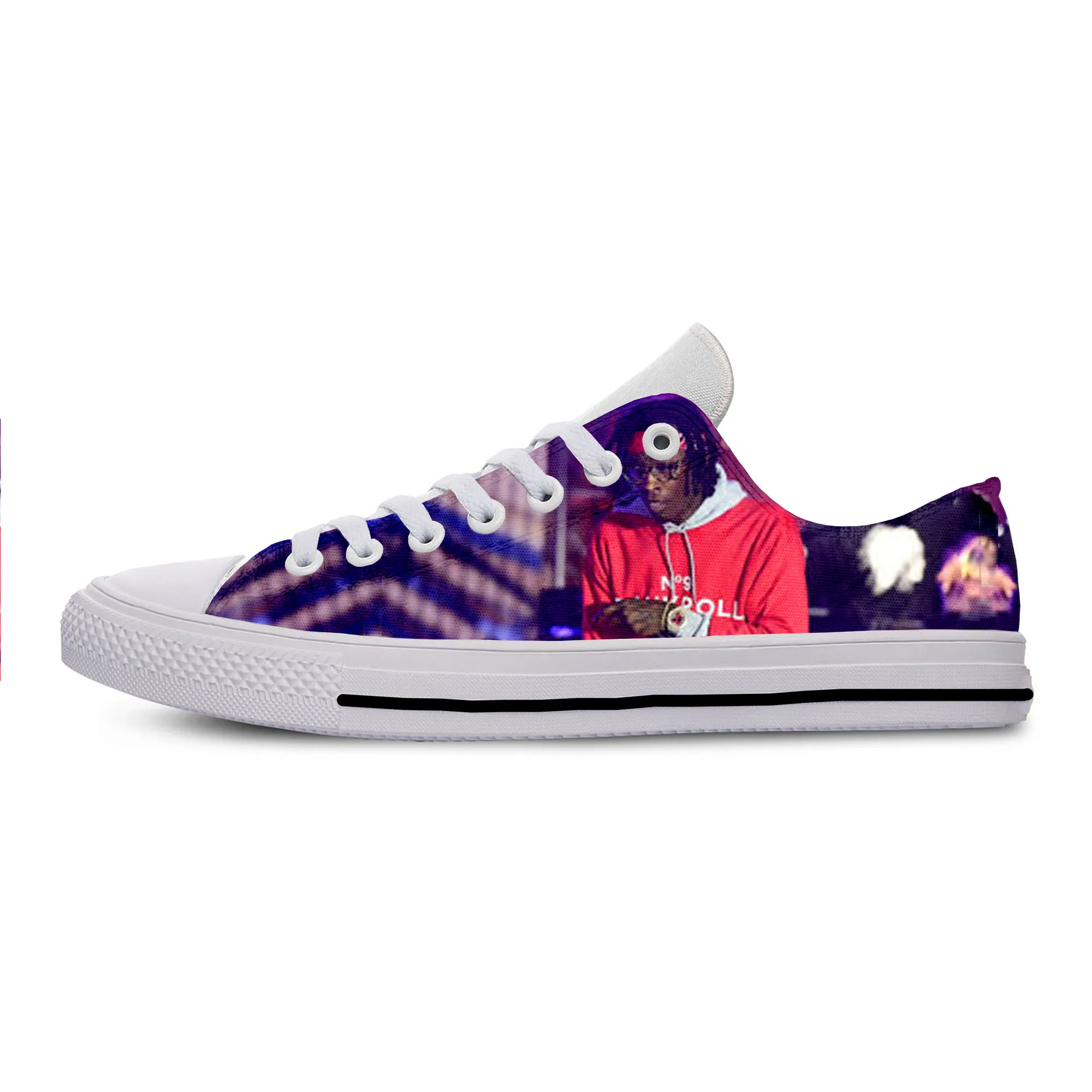 cheap 2019 Hot Cool Fashion Summer Handiness Casual Harajuku Shoes 3D Print For Man Woman Hip Hop Rap Music Rock Rapper Young Thug