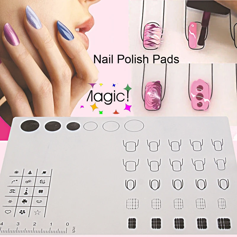 Sdatter 1PCS Silicone Paint Palette Mat Round Foldable Washable Nail Art  Stamping Pad DIY Manicure Nail Art Tools Painting Tools - AliExpress