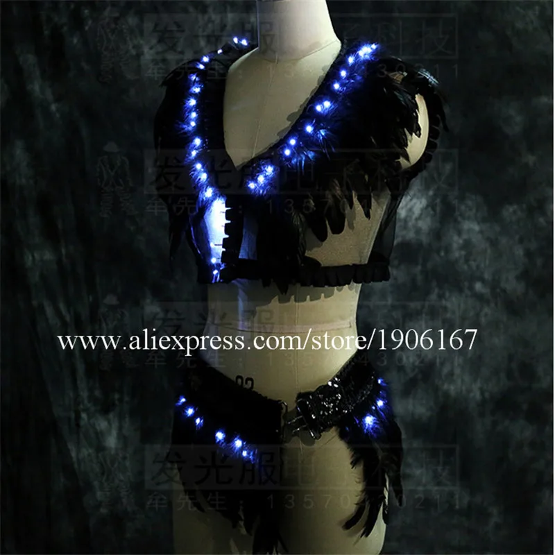 Led luminous sexy lady party dress stage dance wear02