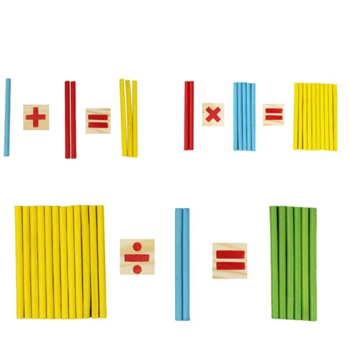 Montessori wooden puzzle children counts kindergartens mathematics teaching aids baby early education math toys digital stick 