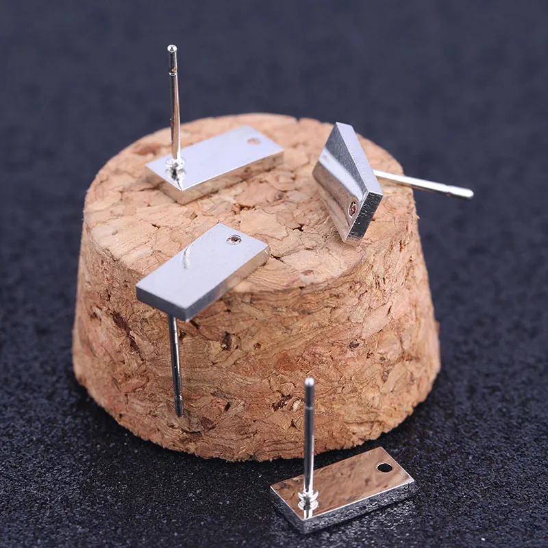 

shukaki 20pcs stainless steel rectangle stud earring posts connector for jewelry making diy accessories