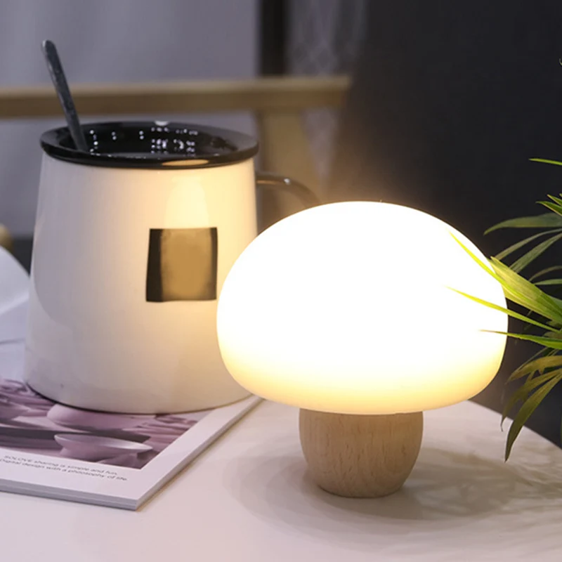 Colorful USB Rechargeable Cartoon Silicone Mushroom LED Night Light Table Lamp Bedroom Decor New Hot