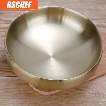 

RSCHEF 1 piece 23cm Stainless steel double thickened cold noodle bowls kitchen tools 2 color