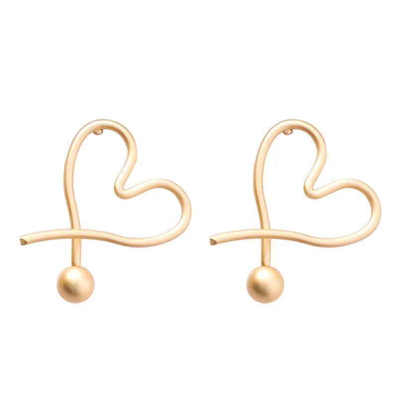 2019 New Fashion Trendy Simple Gold Heart Drop Earrings for Women Female Sweet Grils Earring Jewelry Bijoux Dropship | Украшения и