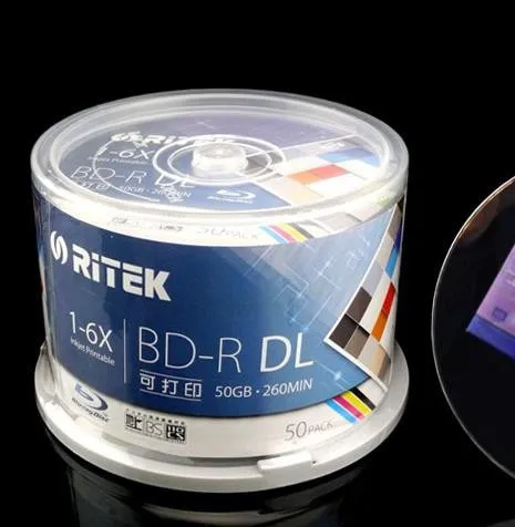 Бесплатная доставка диск для печати 50 г шт./упак. RITEK 1 6x Гб BDR пустой Blue ray в стиле