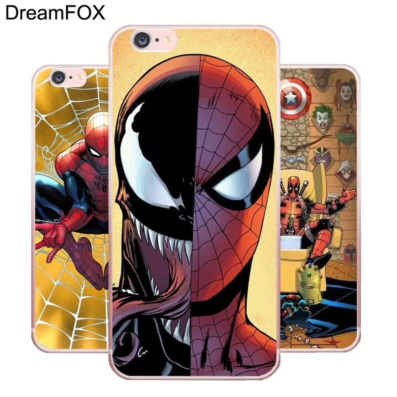 Goedkoop DREAMFOX L243 Spider Man Zachte TPU Silicone Case Cover Voor Apple iPhone X XR XS Max 8 7 6 6 s Plus 5 5 s SE 5C 4 4 s