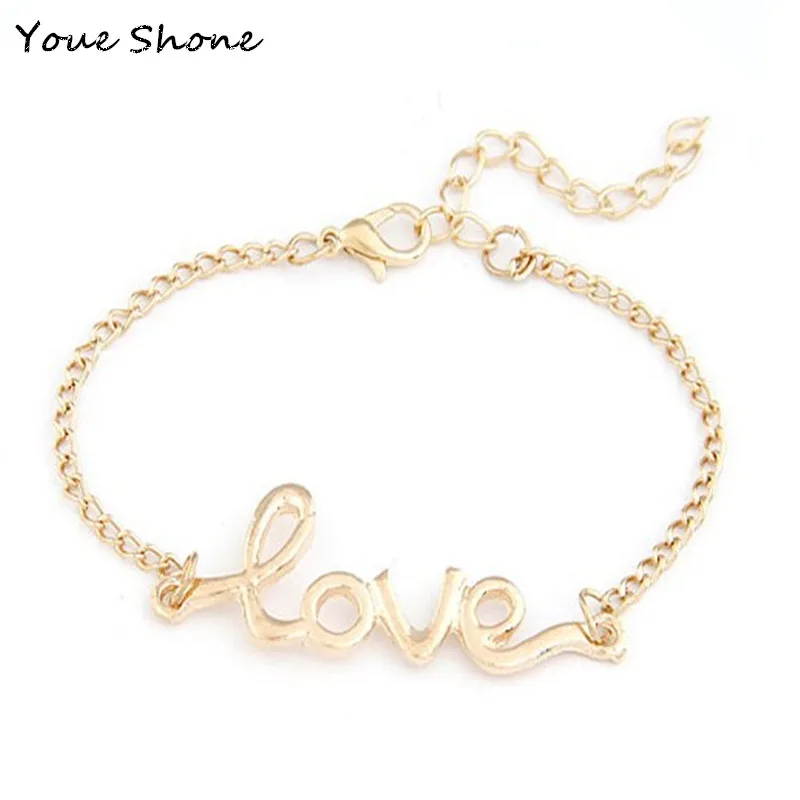

Personality letter love metal bracelet Ladies jewelry accessories Fashion bracelet for women Wrist necklace Party gift