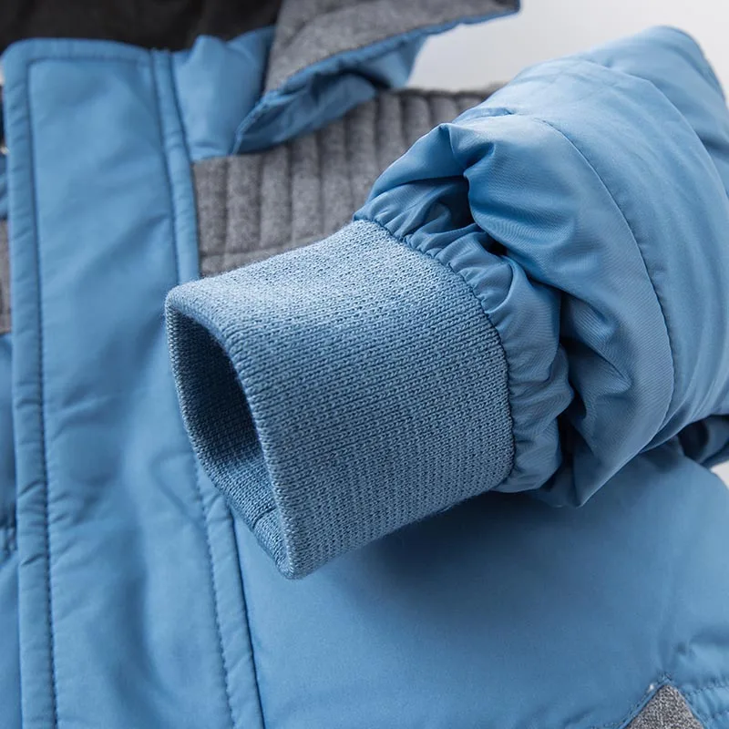 DB5615 dave bella/зимняя куртка-пуховик для маленьких мальчиков детское пуховое пальто на утином пуху детская синяя верхняя одежда с капюшоном