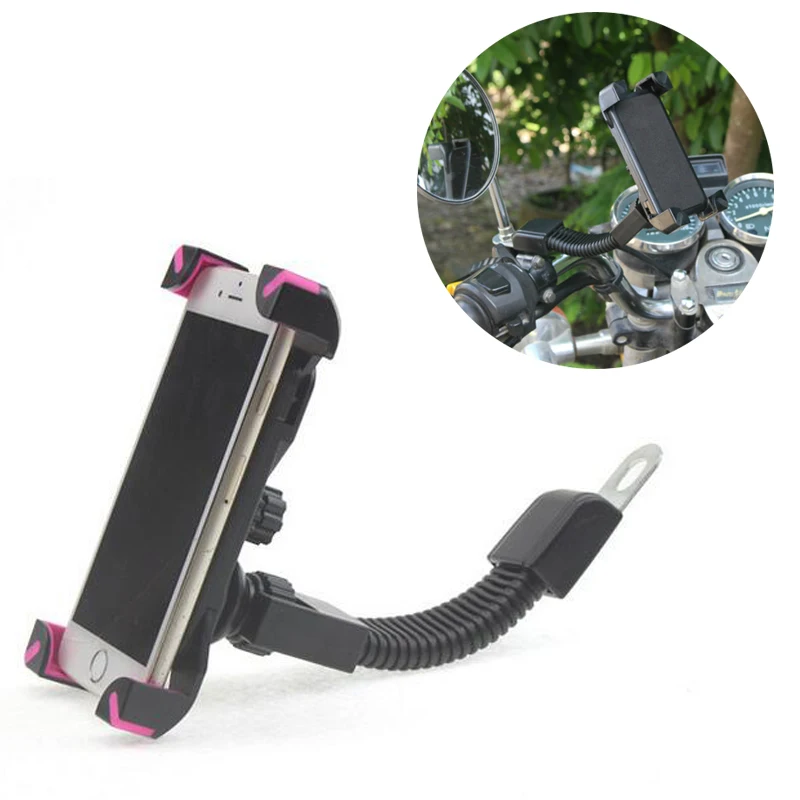 Universal Motorcycle Phone Holder Rear View Mirror Stand Support For Iphone 7 SE 6S 6 Plus J5 J7 S7 GPS Motorbike Mount Bracket