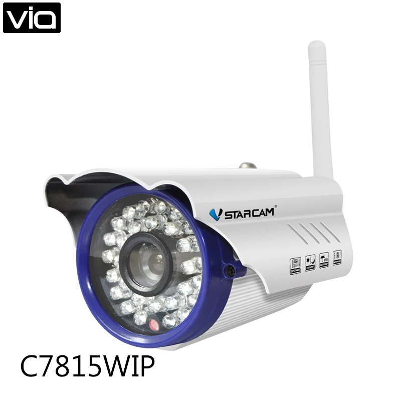 VStarcam C7815WIP сразу фабрика Водонепроницаемый 1MP HD WI-FI сети Камера Indoor/Outdoor ONVIF P2P ИК-ИК 15 М мини пуля