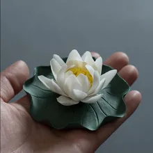 Керамика ручной работы белый чай с лотосом стол украшение в виде лотоса ручной работы фарфоровый цветок чай ПЭТ