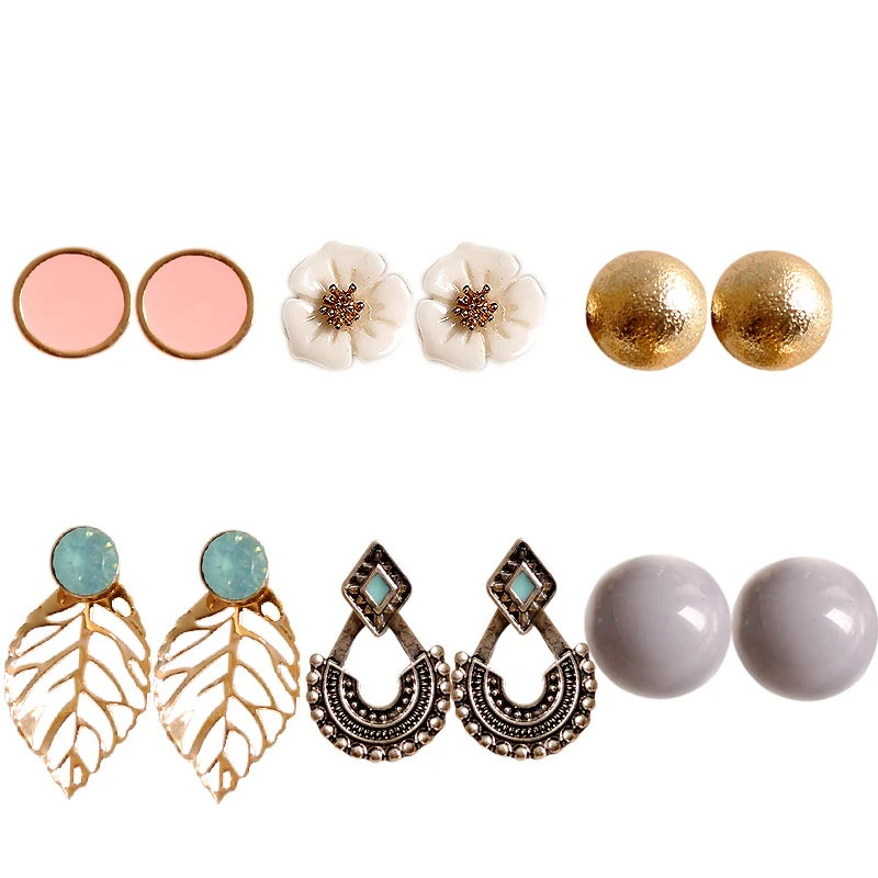 New fashion women's jewelry wholesale girl birthday party pearl earrings beautiful 9 pairs /set earrings gift agent shipping