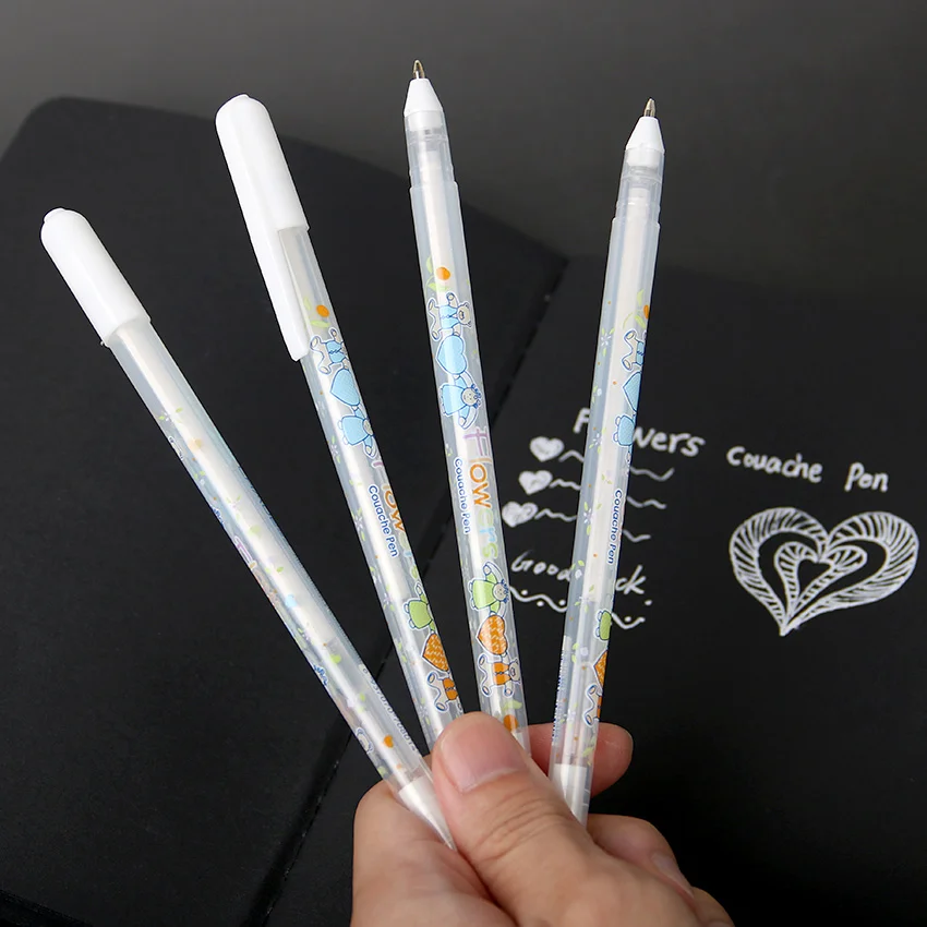 White Ink Color Photo Album Gel Pen Stationery Office Cute Pen 0.8MM