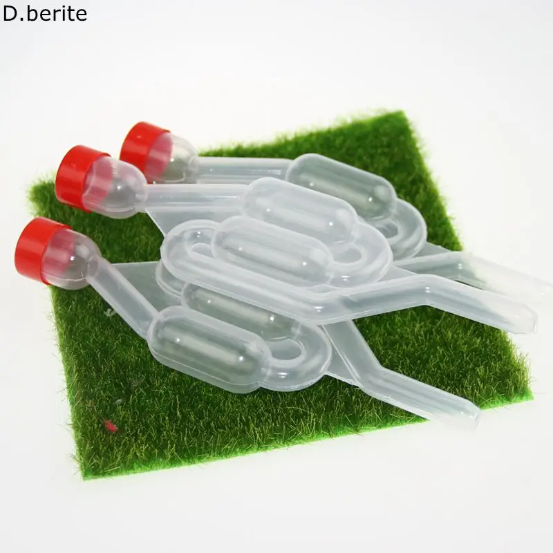3pcs Plastic Bubbler Airlock Traps and Bungs For Home Brew Wine Making