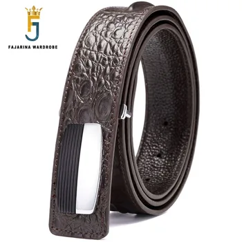 

FAJARINA New Design Quality Genuine Leather Cowskin Belts Crocodile Pattern Cowhide Blue Belt Cummerbunds for Men Strap LUFJ421