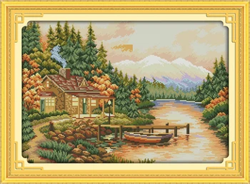 

Sunset (2) Counted Cross Stitch 11CT Printed 14CT Set DIY Chinese Cotton Cross-stitch Kit Embroidery Needlework