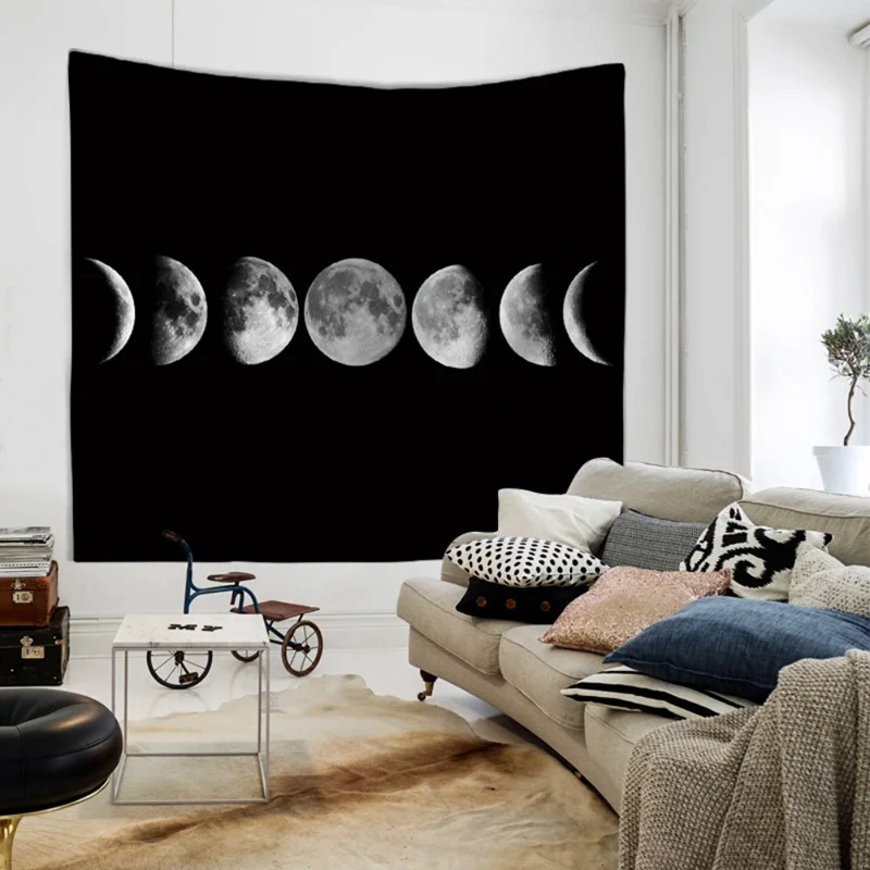 Moon eclipse Многофункциональный гобелен настенное крепление пляжные полотенца Креативные украшения для дома Гостиная Спальня украшение общежития